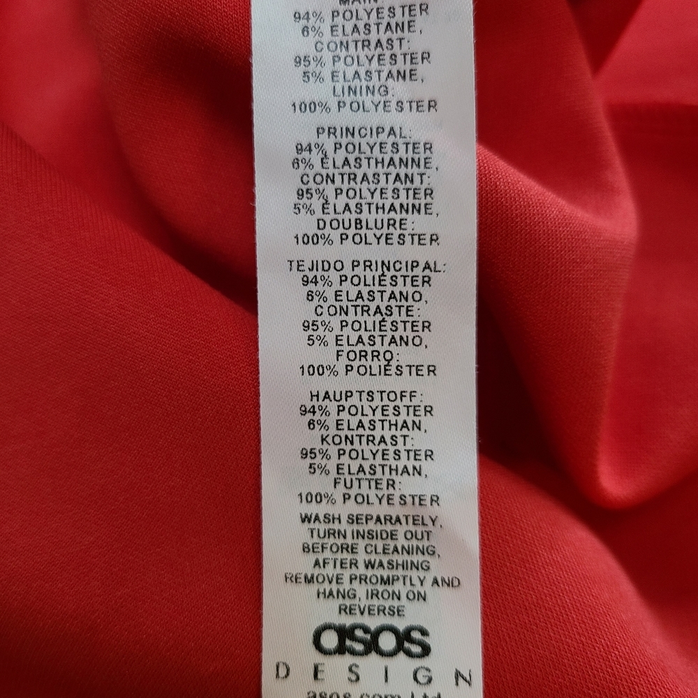 ASOS DESIGN Size 10 Red Orange Dramatic Ruffled Sleeves Open Back Midi Dress NWT - Picture 9 of 11